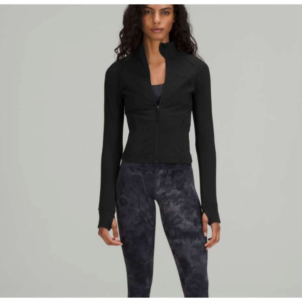 Women Lululemon Nulu Cropped Define Jacket Black Size 6 Athleisure Yoga